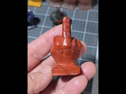 2" Red Jasper Middle Finger Gesture