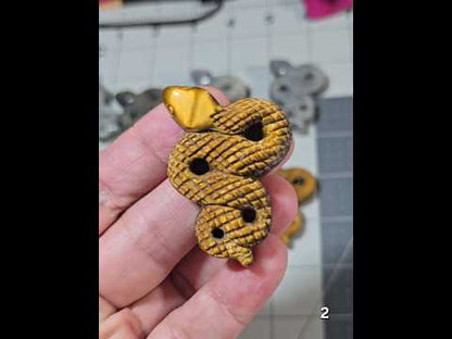 #2 Tiger Eye Snake Carving