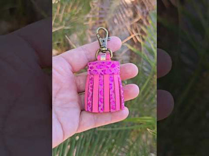 Metallic Leopard Pink and Pink Leather Tassel