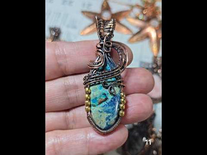 #11 Azurite Wire-wrapped Pendant