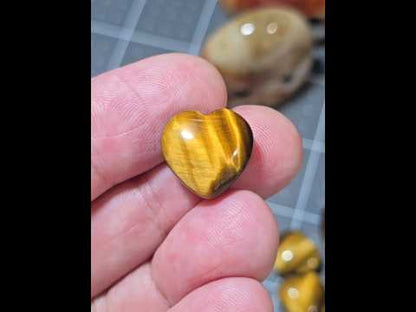 Carved Tiger Eye Heart Beads