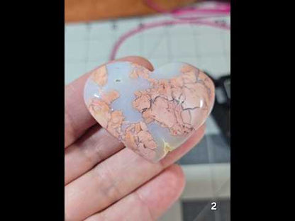 #2 Flower Agate Druzy Heart