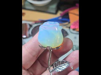 #5 Opalite Rose w/Stem