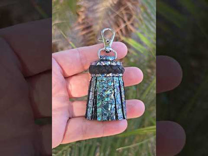 Metallic Cracked and Black Leather Tassel