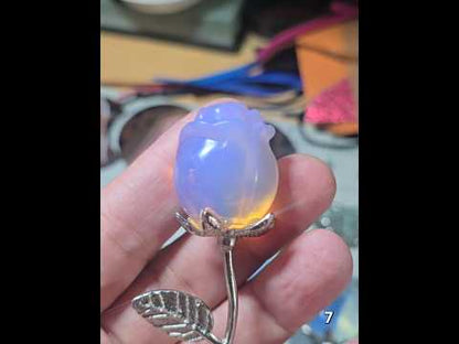 #7 Pink Opalite Rose w/Stem
