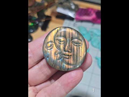 #1 Labradorite Sun Moon Carving