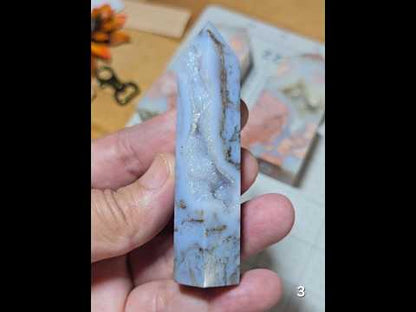 #3 Blue Moss Agate Druzy Tower