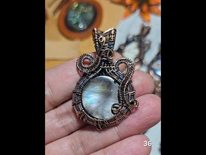 #36 Black Lip Mother-of-Pearl Wire-wrapped Pendant