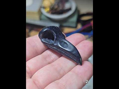 #2 Blue Sandstone Raven Skull