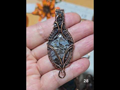 #28 Sagenitic Agate Wire-wrapped Pendant
