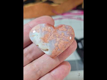 #8 Flower Agate Druzy Heart