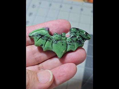 Ruby Zoisite Bat Carving