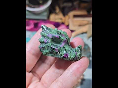 Ruby Zoisite Dragon Head Carving