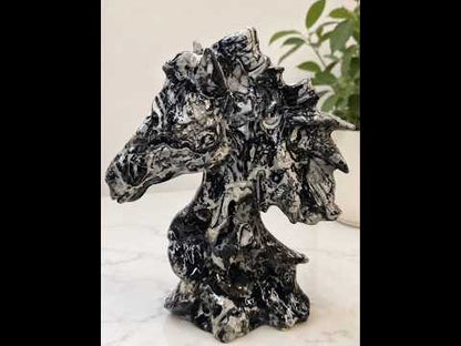 Picasso Jasper Horse Head Carving