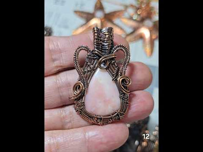 #12 Pink Opal Wire-wrapped Pendant
