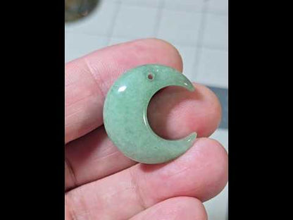 Green Aventurine Carved Moon Bead
