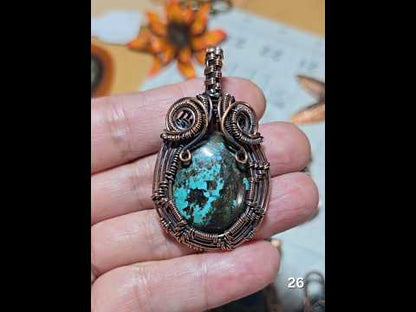 #26 Tibetan Turquoise Wire-wrapped Pendant