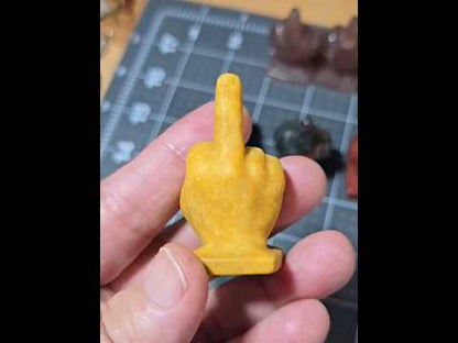 2" Orange Jade Middle Finger Gesture