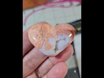 #4 Flower Agate Druzy Heart