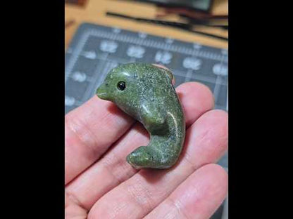 Green Jade Dolphin Carving