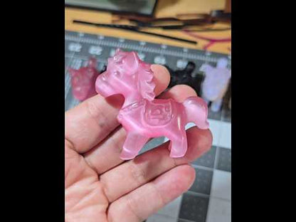 Pink Cat's Pony Carving