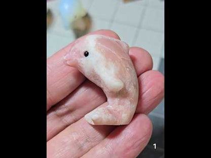 #1 Pink Opal Dolphin Carving