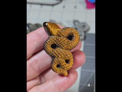 #4 Tiger Eye Snake Carving