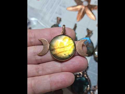 #1 Copper Moon Phase Labradorite Pendant