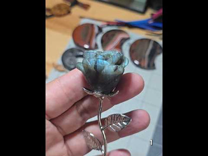 #1 Labradorite Long Stem Rose