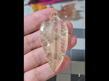 #3 Citrine Leaf Carving