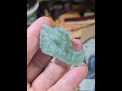 Green Fluorite Dragon Head Carving