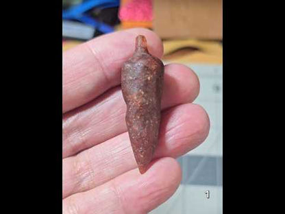 #5 Dark Strawberry Quartz Chili Pepper Carving