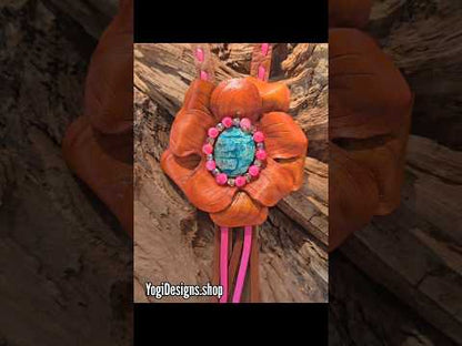 Chrysocolla Bloom — Convertible Bolo Statement Piece w/ Upgraded Bolo Cord