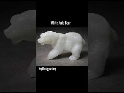 White Jade Bear Carving