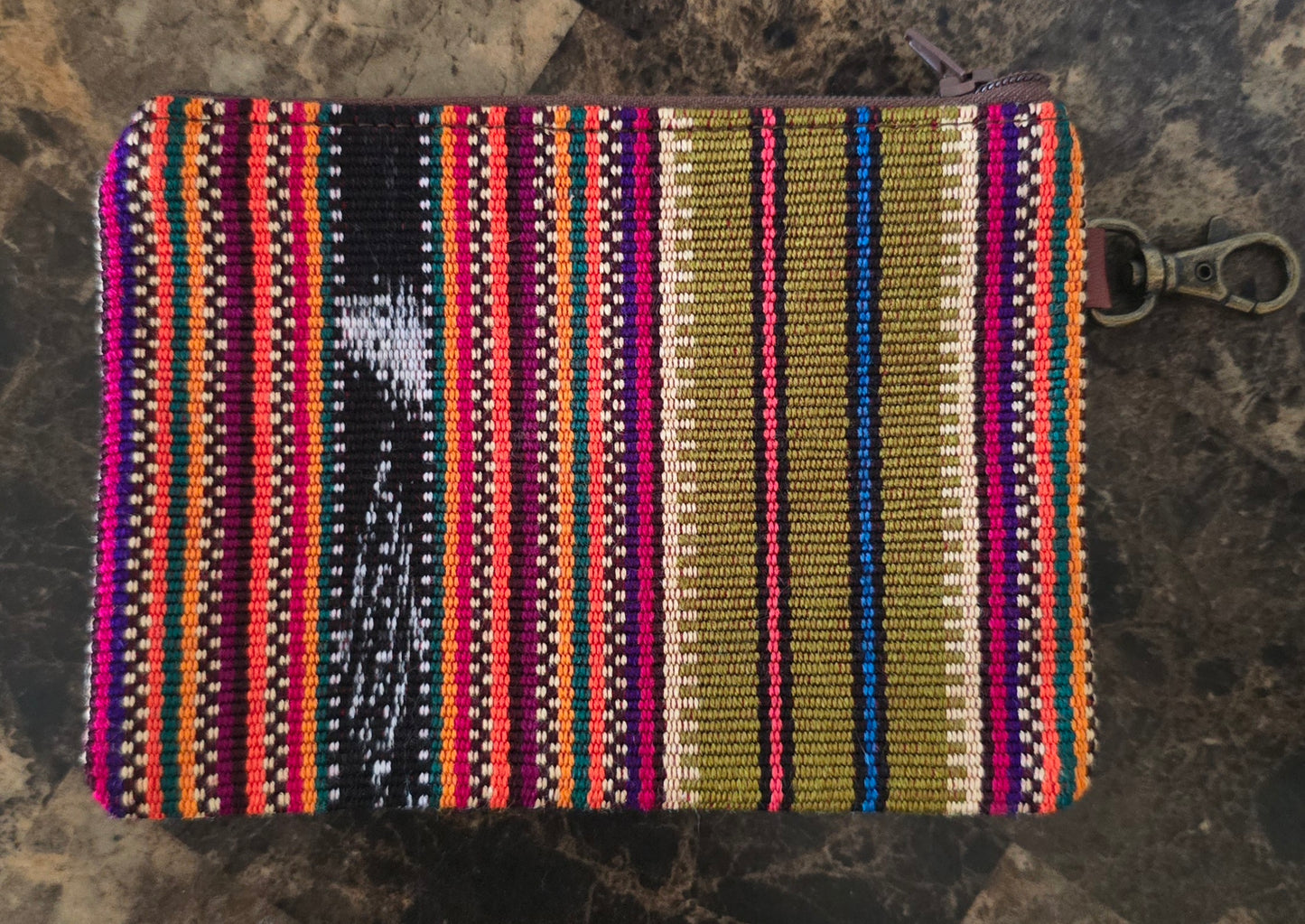 Artisan Fabric and Leather Clip-on Pouch