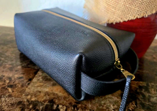 Full Black Pebbled Leather