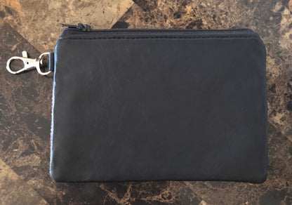 Artisan Fabric and Leather Clip-on Pouch