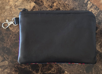 Artisan Fabric and Leather Clip-on Pouch