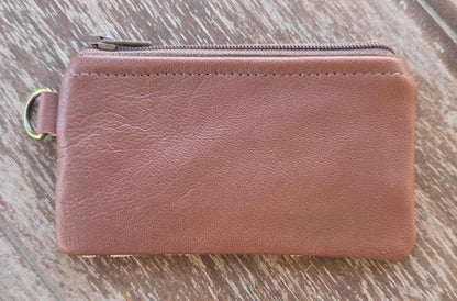 Artisan Fabric & Leather Coin Purse