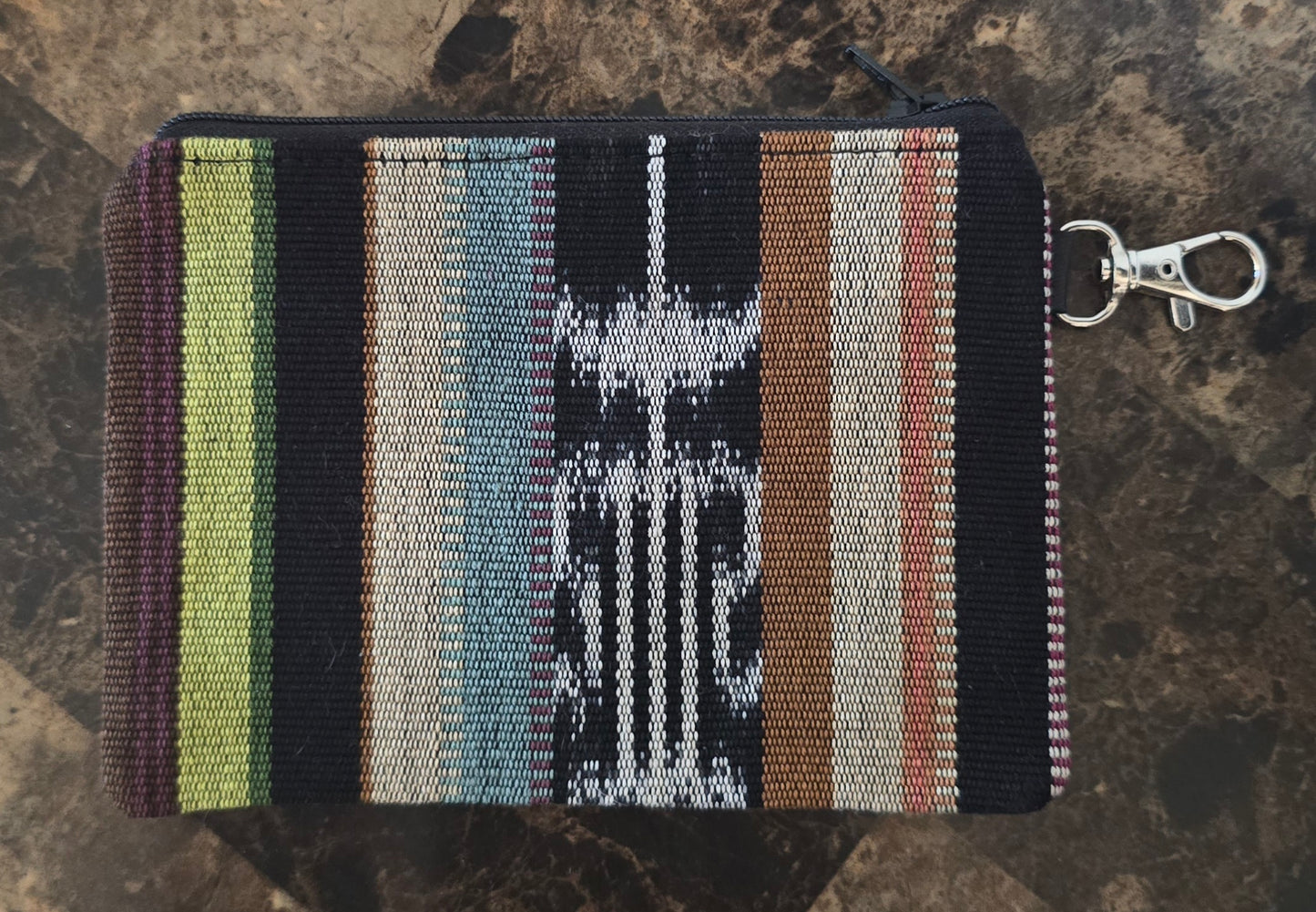 Artisan Fabric and Leather Clip-on Pouch