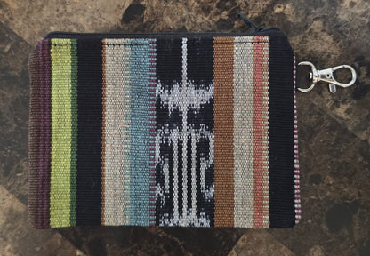 Artisan Fabric and Leather Clip-on Pouch