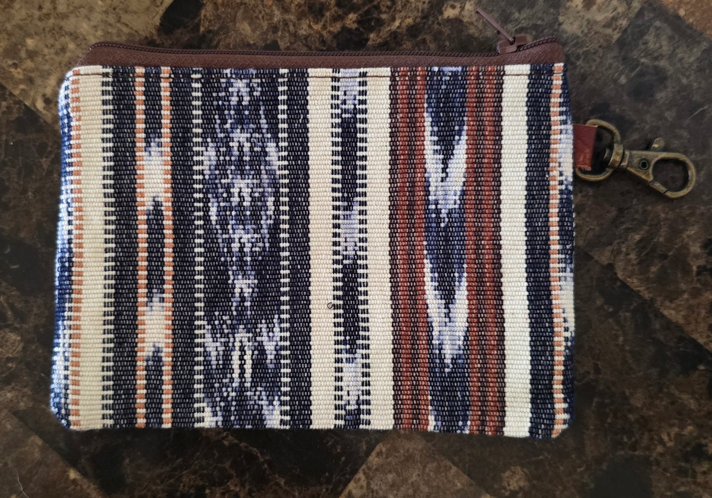 Artisan Fabric and Leather Clip-on Pouch