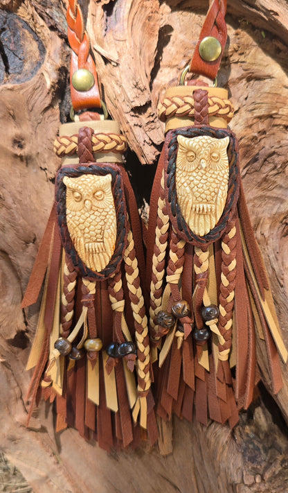 Sleepy Owls D-ring Double Tassels