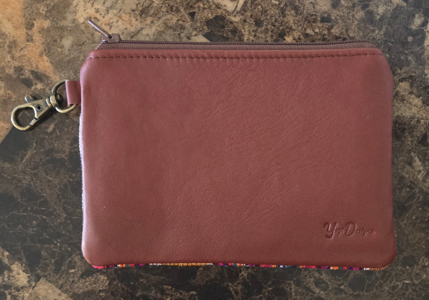 Artisan Fabric and Leather Clip-on Pouch