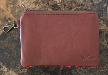 Artisan Fabric and Leather Clip-on Pouch