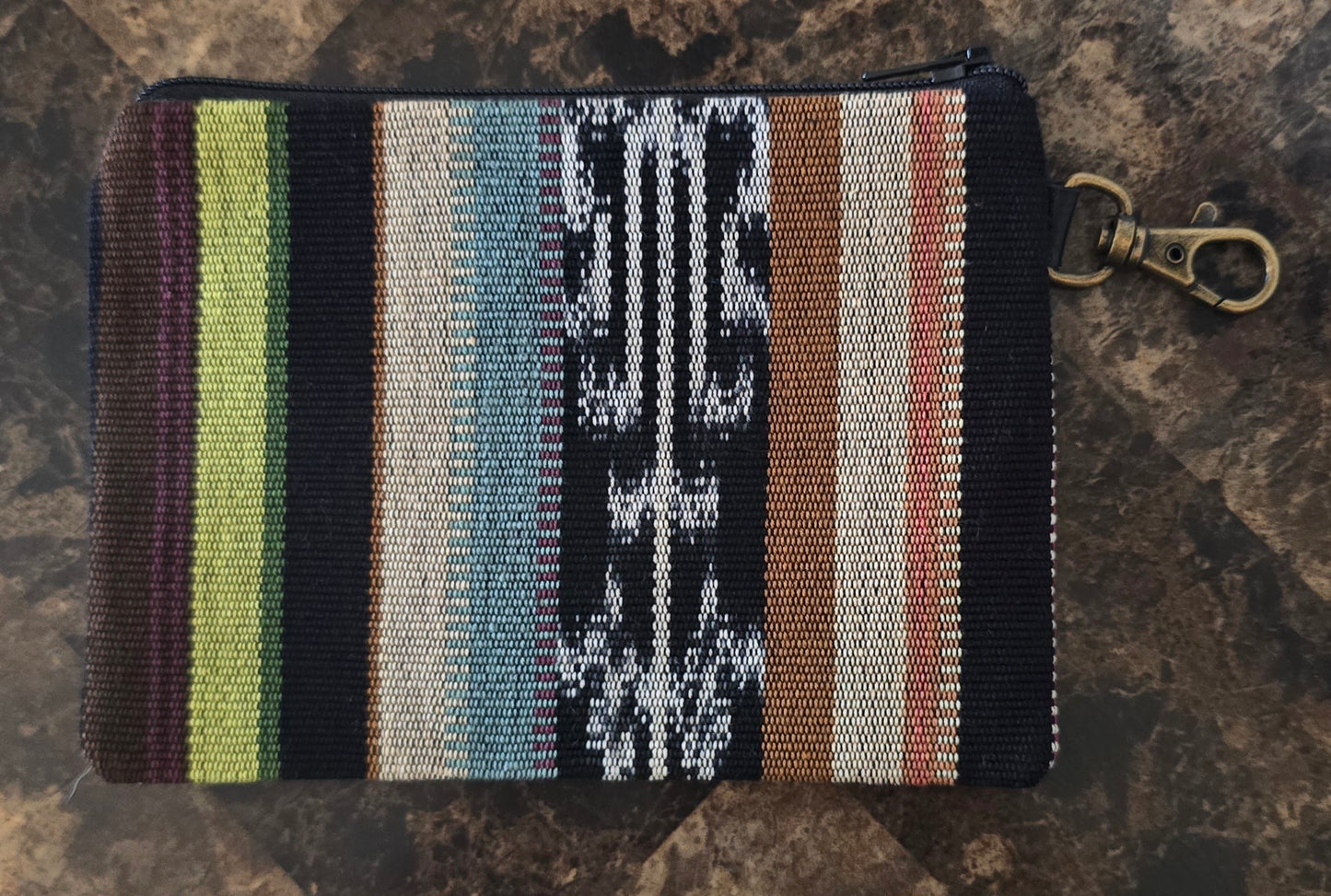 Artisan Fabric and Leather Clip-on Pouch
