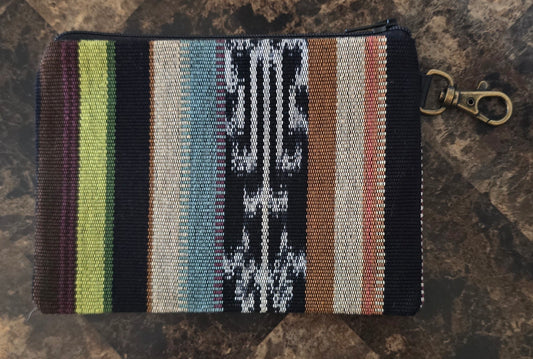 Artisan Fabric and Leather Clip-on Pouch