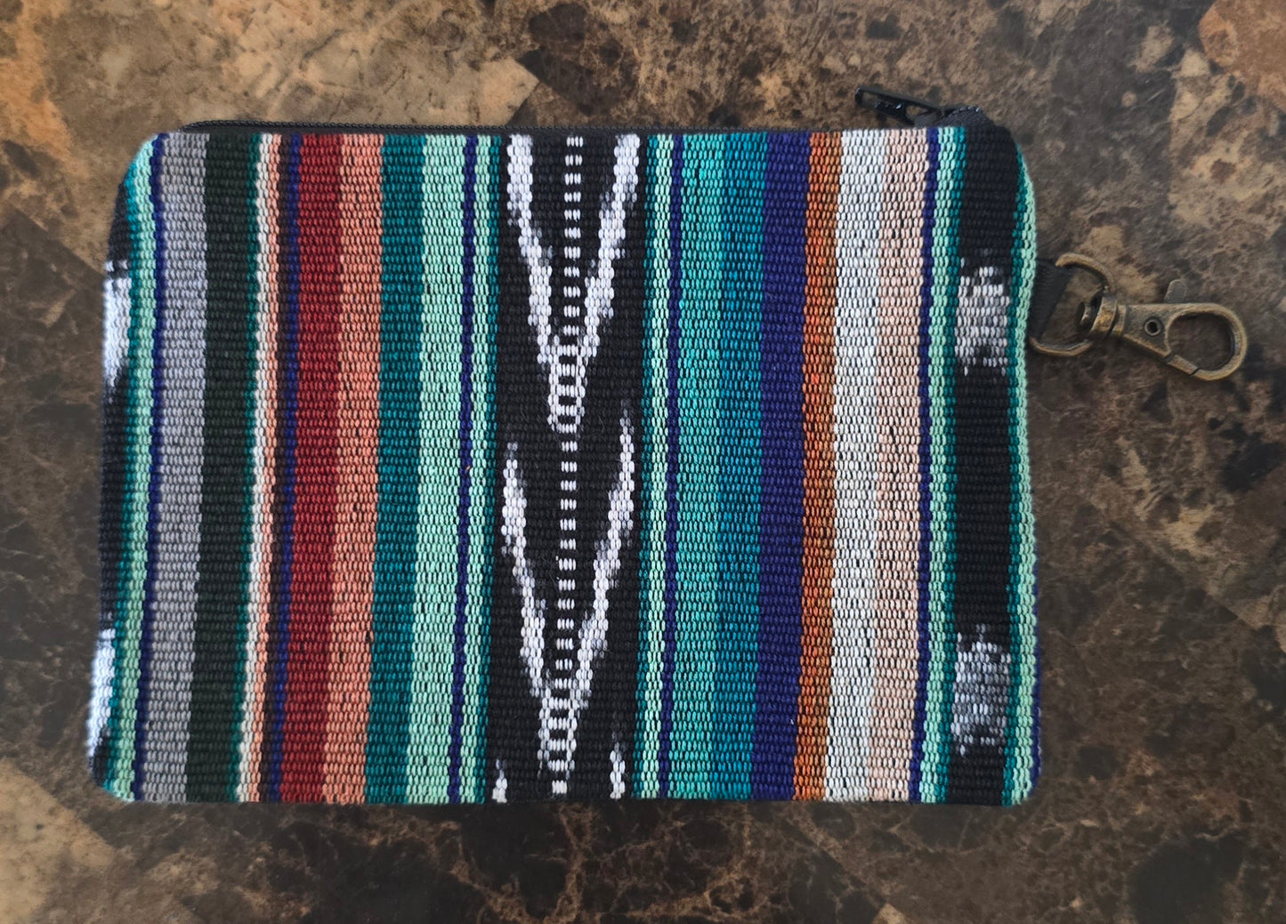 Artisan Fabric and Leather Clip-on Pouch