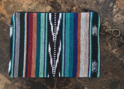 Artisan Fabric and Leather Clip-on Pouch