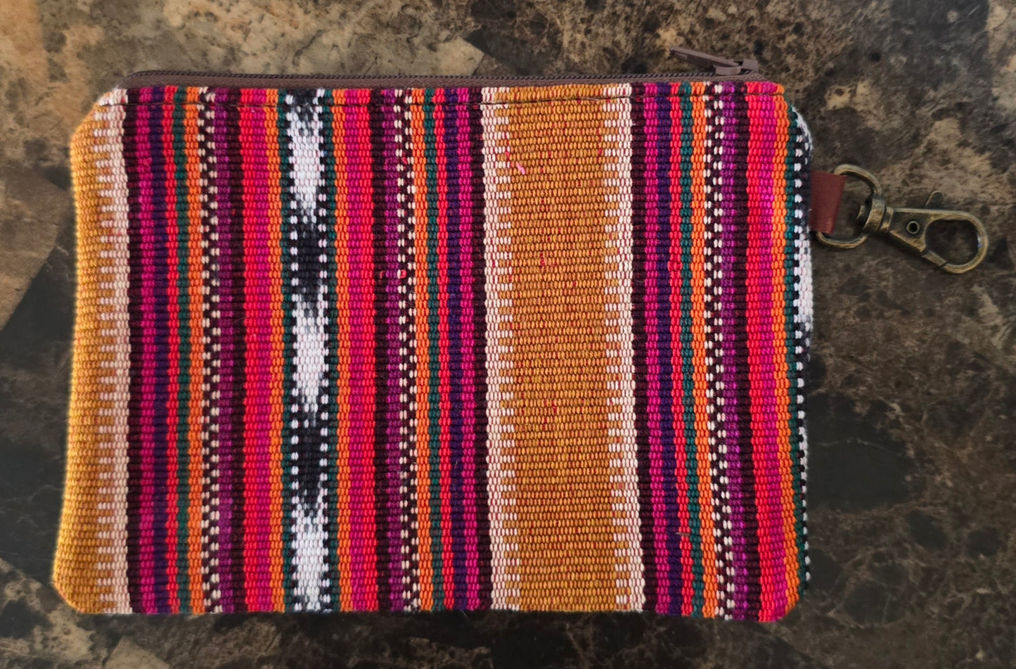 Artisan Fabric and Leather Clip-on Pouch